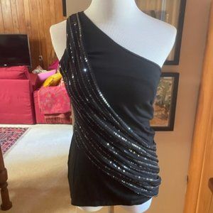 NEW!!! KOCCA Italy Black Sequin One Shoulder Wrap Top - XS